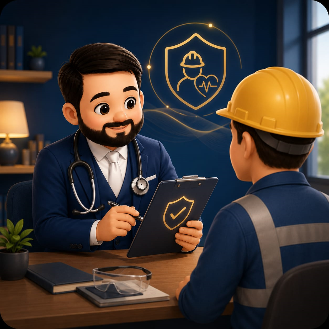 Médico Dr. Tiago Padilha atuando em medicina do trabalho.