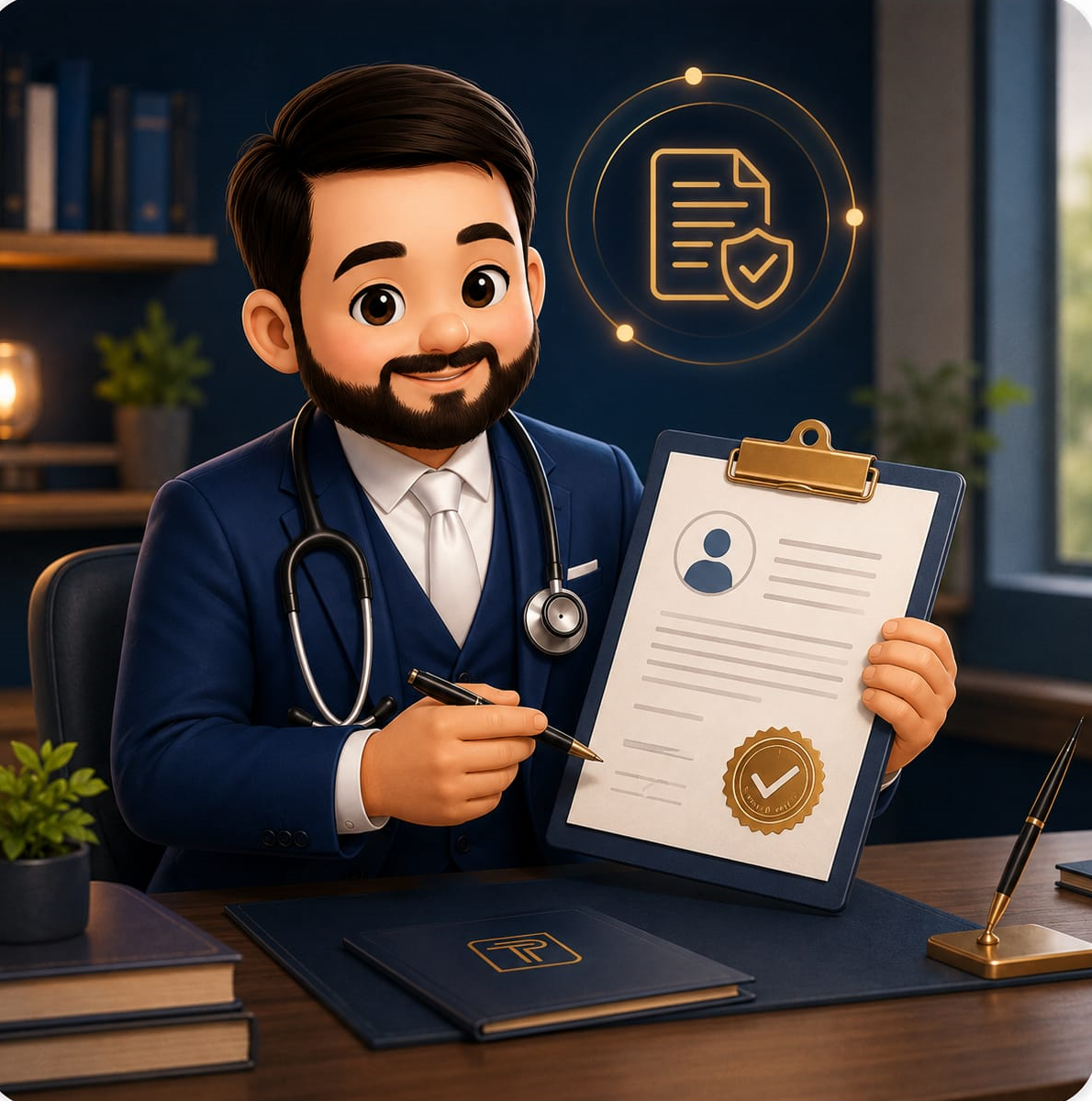 Médico Dr. Tiago Padilha emitindo laudos periciais, atestados médicos e receitas.